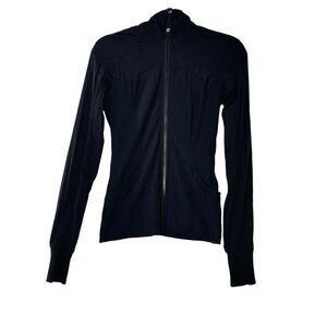 Lululemon‎ Jacket Women Size 6 Black Full Zip Activewear Gym Long Sleeve Stretch
